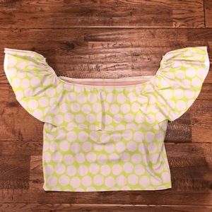 Kortni Jeane Lime Dots Top